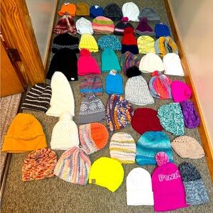 65 mix lot unisex toboggans all styles colors sizes from adult to kids all brand